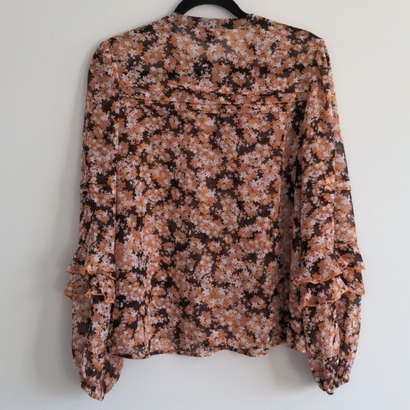 REVOLVE Sanctuary Pintuck Blouse with Floral Design, Harvest, Womens Size Medium - Picture 7 of 13